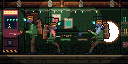 Rec Room, colonists at the arcade and card table