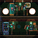 Research Lab, four crew at work